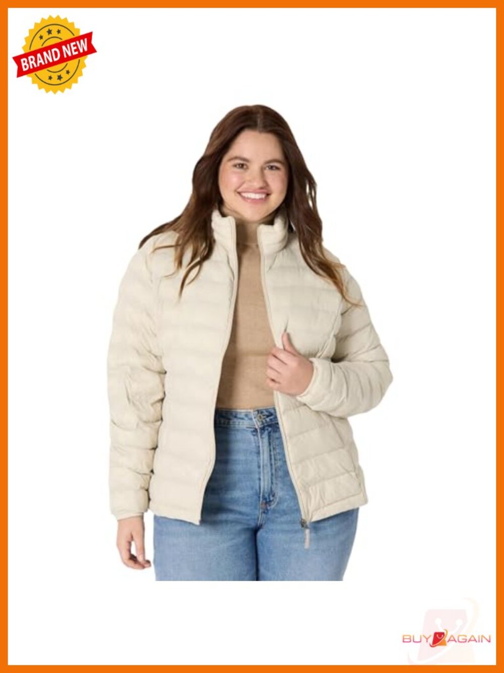 Women's Lightweight Packable Puffer Jacket Water-Resistant Long Sleeve